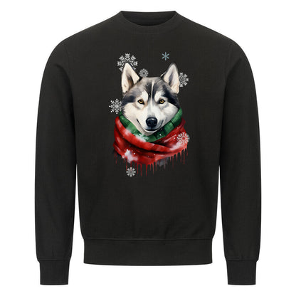 Premium Sweatshirt "Husky Winter" Schwarz – hunde-shirt.de