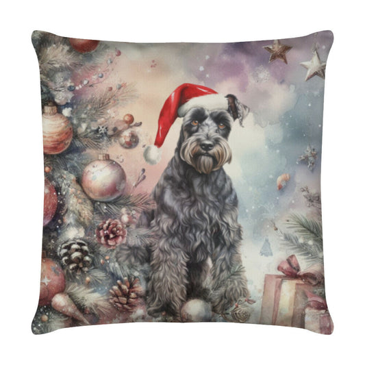 Kissen "Kerry Blue Terrier Weihnachten" Weiß – hunde-shirt.de