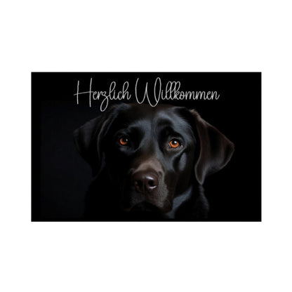 Fußmatte "Labrador schwarz" Weiß – hunde-shirt.de