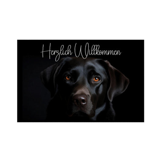 Fußmatte "Labrador schwarz" Weiß – hunde-shirt.de