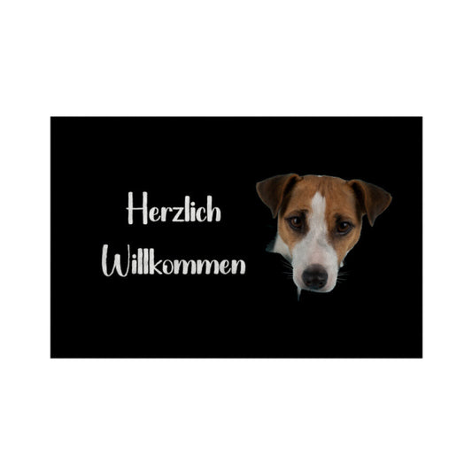 Fußmatte "Jack Russell Terrier oben" Weiß – hunde-shirt.de