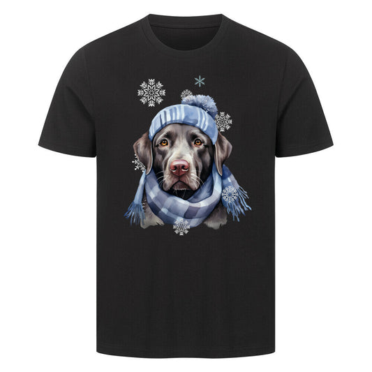 Premium T-Shirt "Labrador Winter blau" Schwarz – hunde-shirt.de