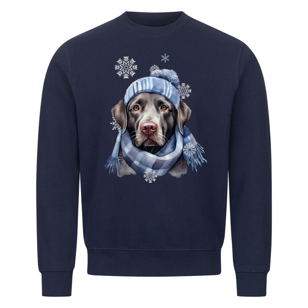 Premium Sweatshirt "Labrador Retriever Winter blau" Navy Blue – hunde-shirt.de