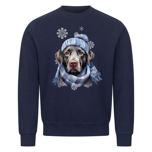 Premium Sweatshirt "Labrador Retriever Winter blau" Navy Blue – hunde-shirt.de