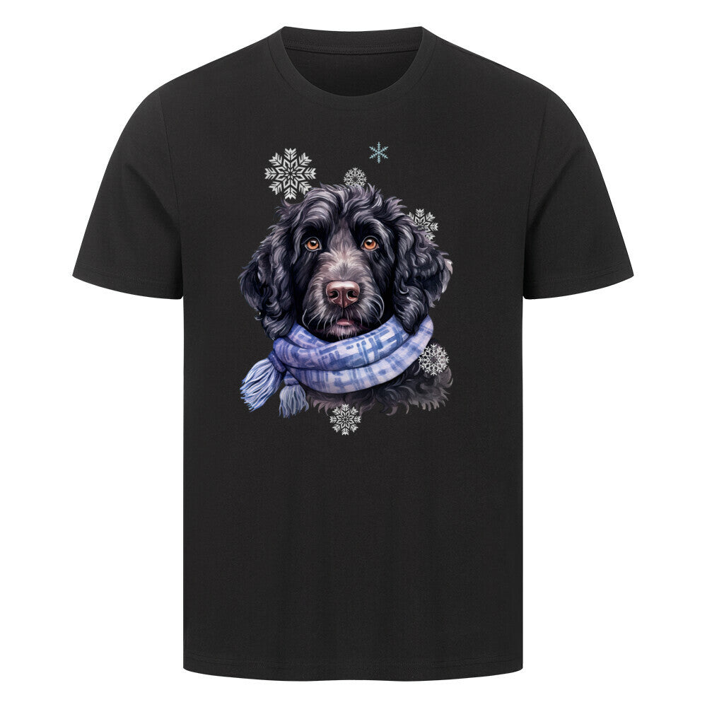 Premium T-Shirt "Labradoodle Winter" Schwarz – hunde-shirt.de