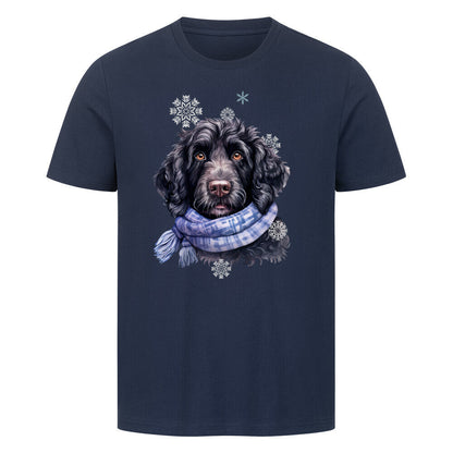 Premium T-Shirt "Labradoodle Winter" French Navy – hunde-shirt.de
