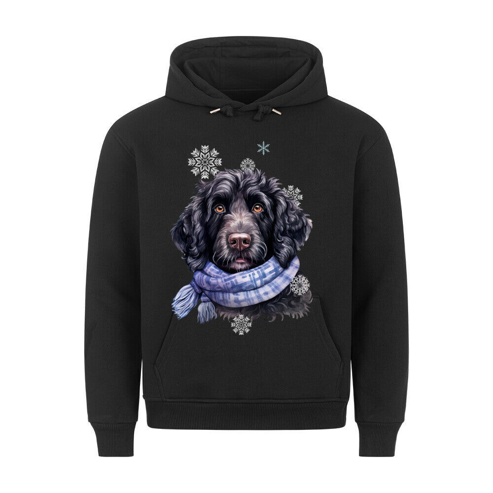 Premium Hoodie "Labradoodle Winter" Schwarz – hunde-shirt.de