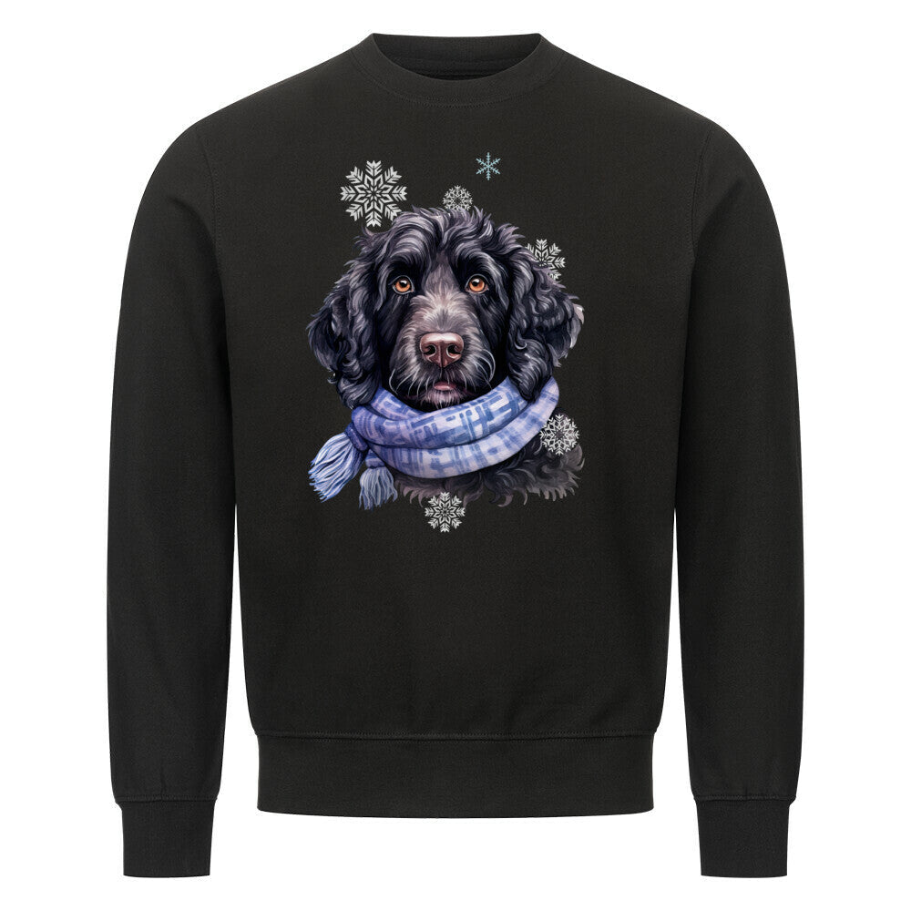 Premium Sweatshirt "Labradoodle Winter" Schwarz – hunde-shirt.de