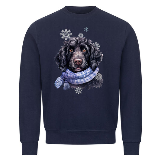 Premium Sweatshirt "Labradoodle Winter" Navy Blue – hunde-shirt.de