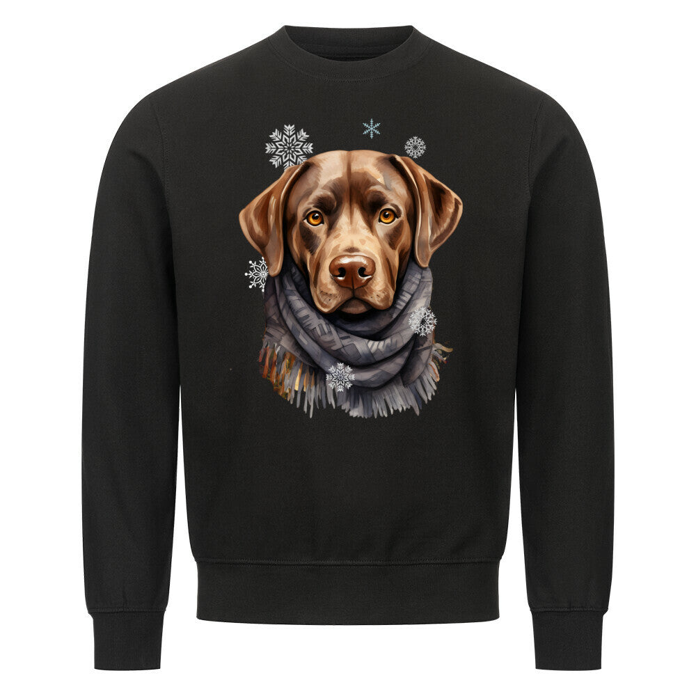 Premium Sweatshirt "Labrador Winter braun" Schwarz – hunde-shirt.de
