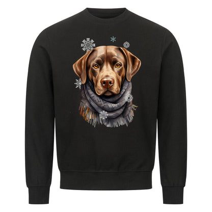 Premium Sweatshirt "Labrador Winter braun" Schwarz – hunde-shirt.de