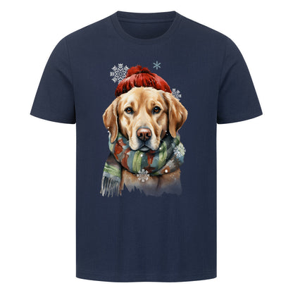 Premium T-Shirt "Labrador Winter hell" French Navy – hunde-shirt.de