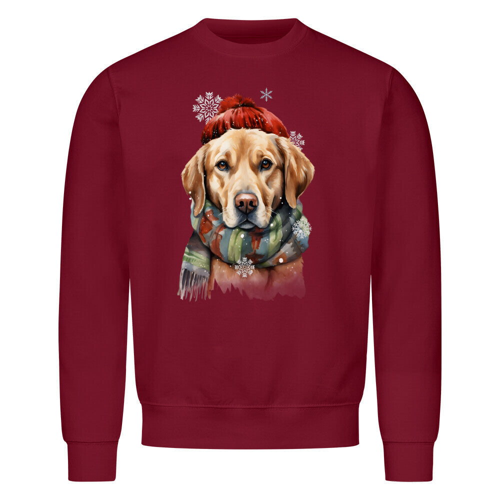 Premium Sweatshirt "Labrador Winter hell" Burgunder – hunde-shirt.de