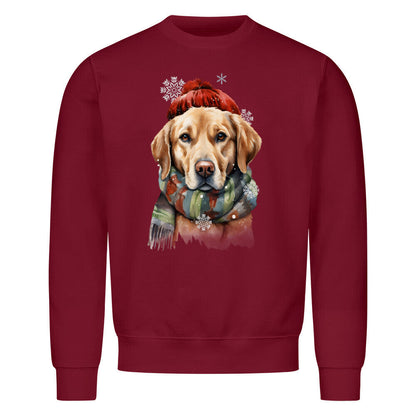 Premium Sweatshirt "Labrador Winter hell" Burgunder – hunde-shirt.de