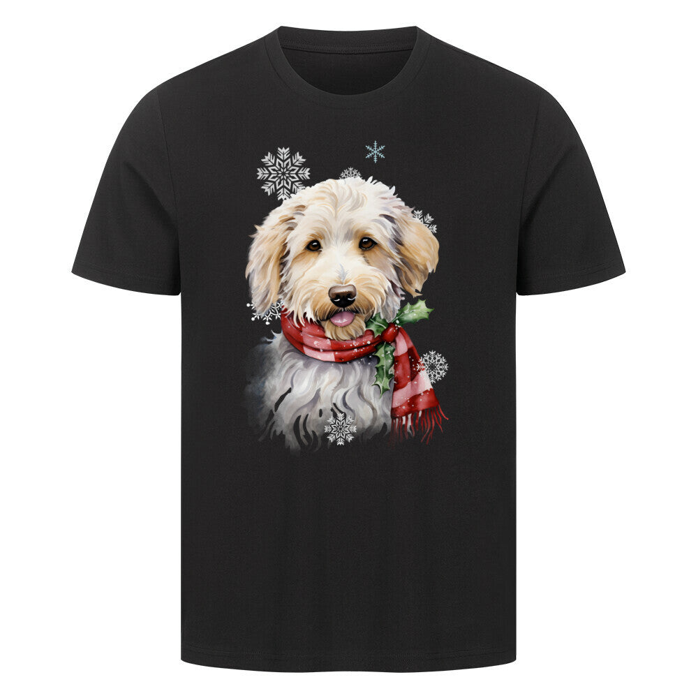 Premium T-Shirt "Labradoodle Winter" Schwarz – hunde-shirt.de