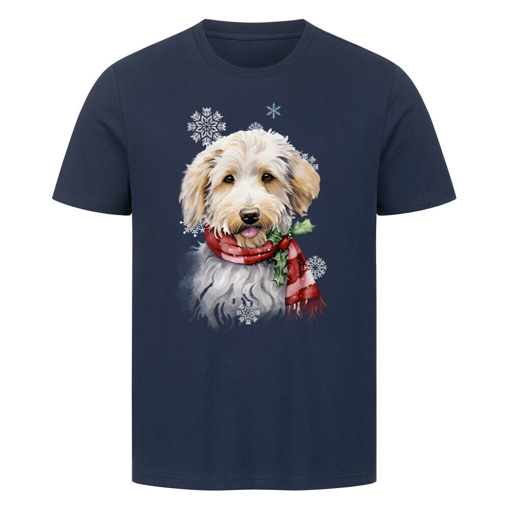 Premium T-Shirt "Labradoodle Winter" French Navy – hunde-shirt.de