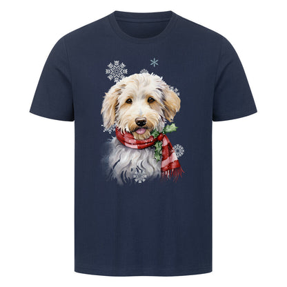 Premium T-Shirt "Labradoodle Winter" French Navy – hunde-shirt.de