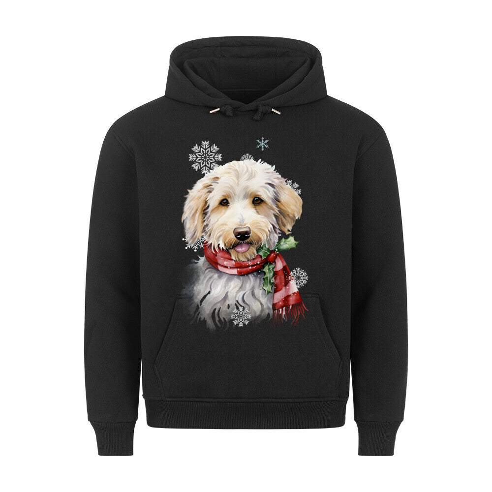 Premium Hoodie "Labradoodle Winter" Schwarz – hunde-shirt.de