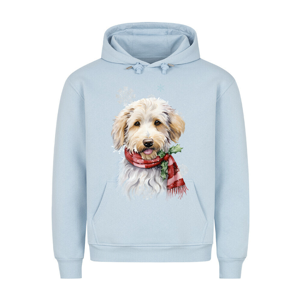 Premium Hoodie "Labradoodle Winter" Babyblau – hunde-shirt.de