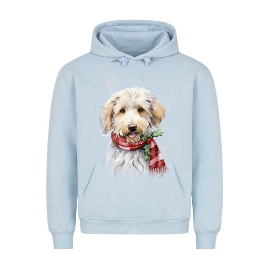 Premium Hoodie "Labradoodle Winter" Babyblau – hunde-shirt.de