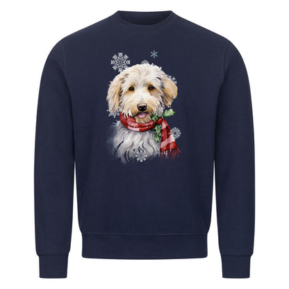 Premium Sweatshirt "Labradoodle Winter" Navy Blue – hunde-shirt.de