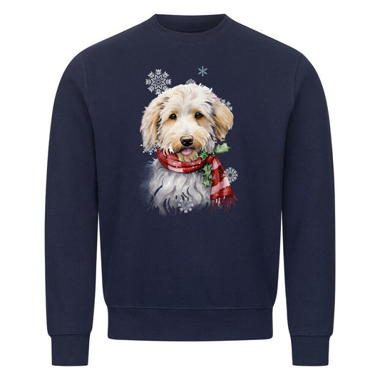 Premium Sweatshirt "Labradoodle Winter" Navy Blue – hunde-shirt.de