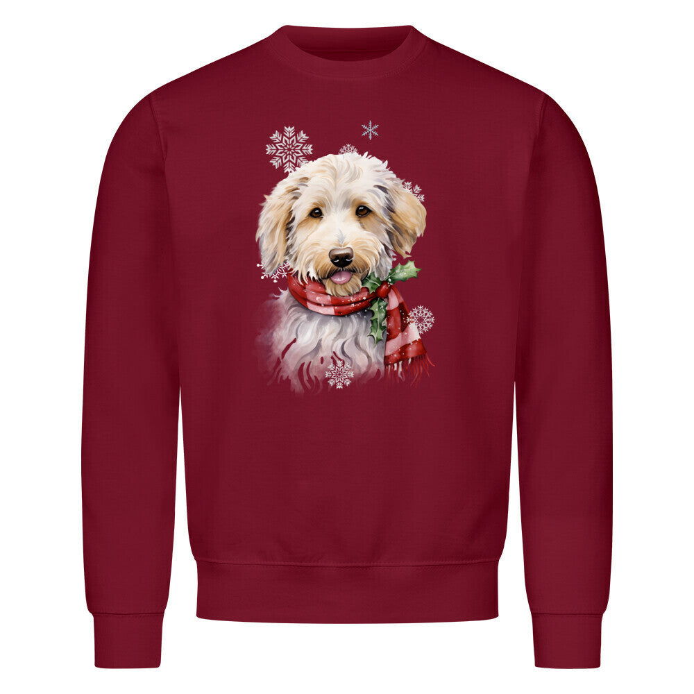 Premium Sweatshirt "Labradoodle Winter" Burgunder – hunde-shirt.de