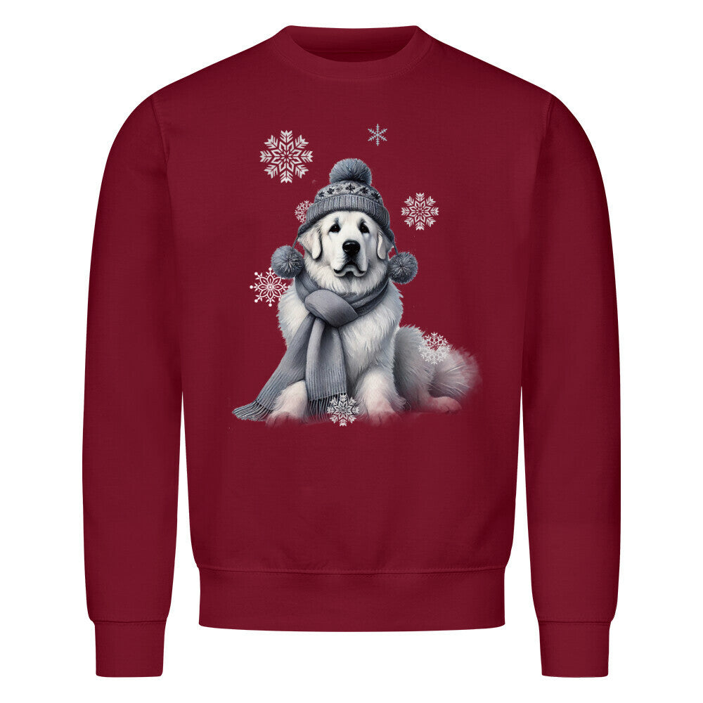 Premium Sweatshirt "Kuvasz Winter" Burgunder – hunde-shirt.de