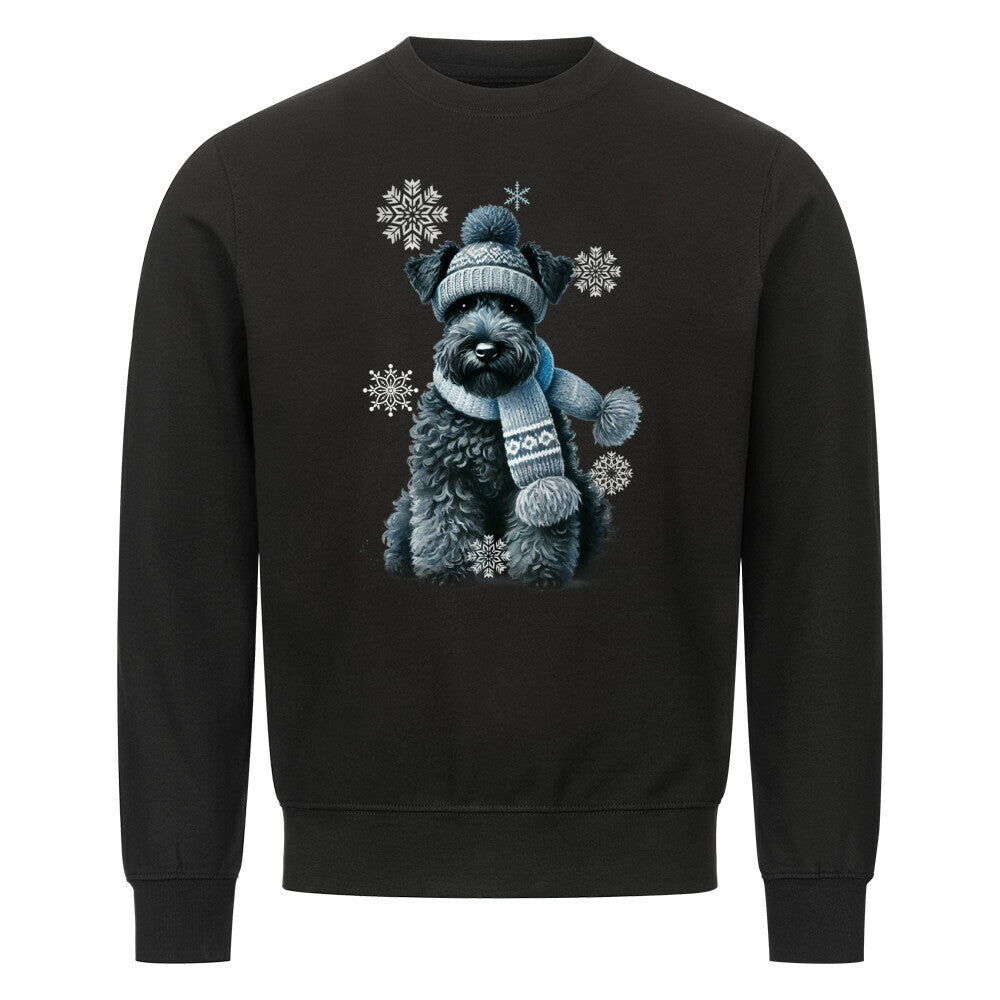 Premium Sweatshirt "Kerry Blue Terrier Winter" Schwarz – hunde-shirt.de