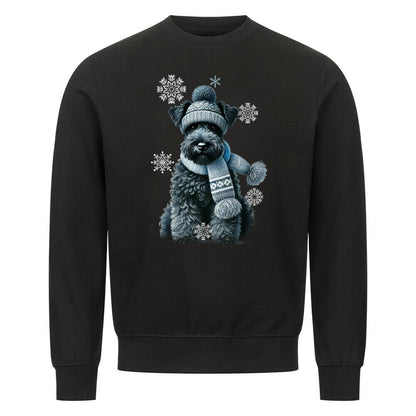 Premium Sweatshirt "Kerry Blue Terrier Winter" Schwarz – hunde-shirt.de