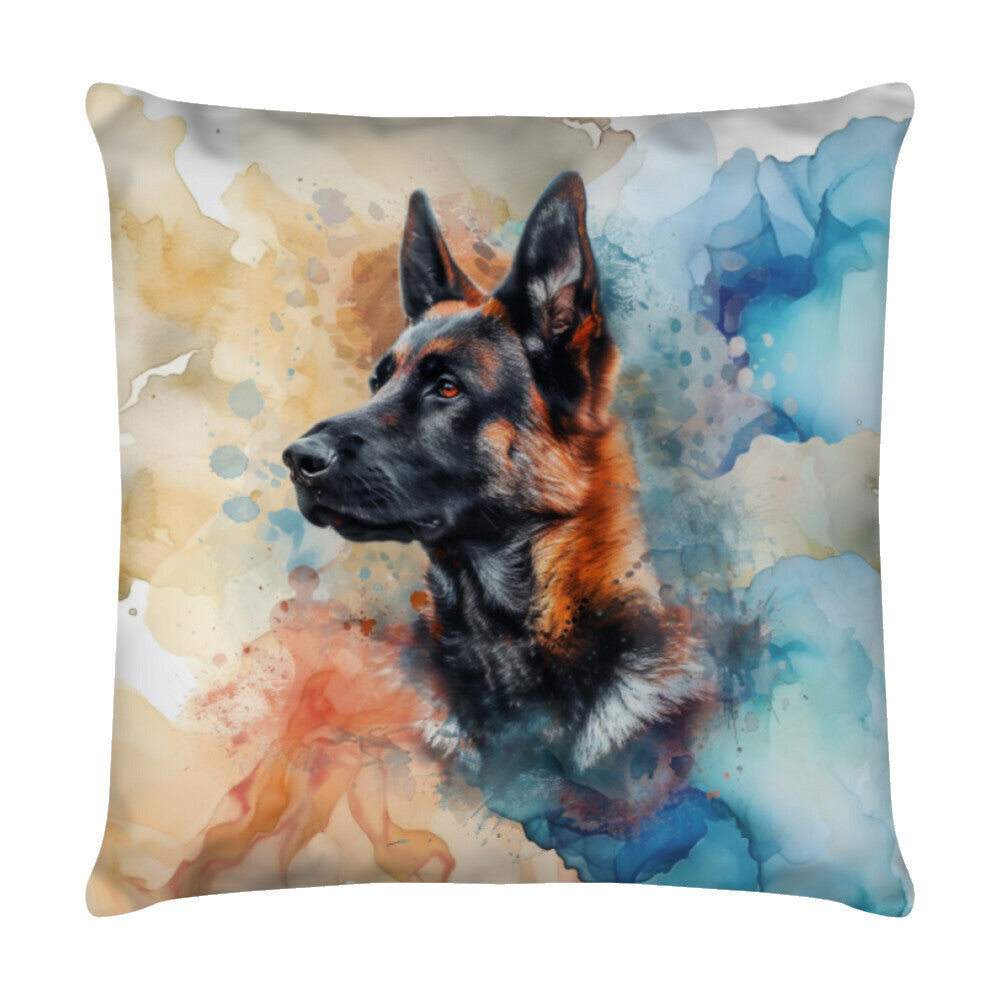 Kissen "Malinois Aqua" Weiß – hunde-shirt.de