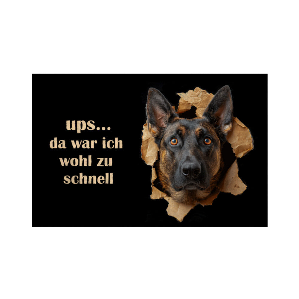 Fußmatte "Malinois ups..." Weiß – hunde-shirt.de