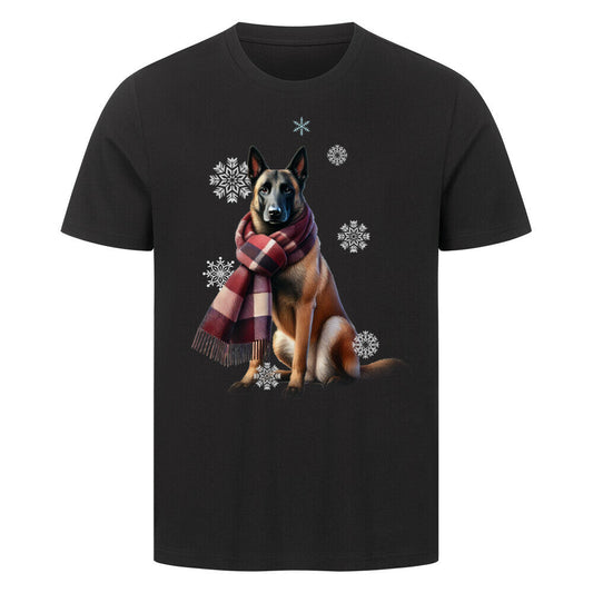 Premium T-Shirt "Malinois Winter" Schwarz – hunde-shirt.de