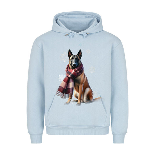 Premium Hoodie "Malinois Winter" Babyblau – hunde-shirt.de