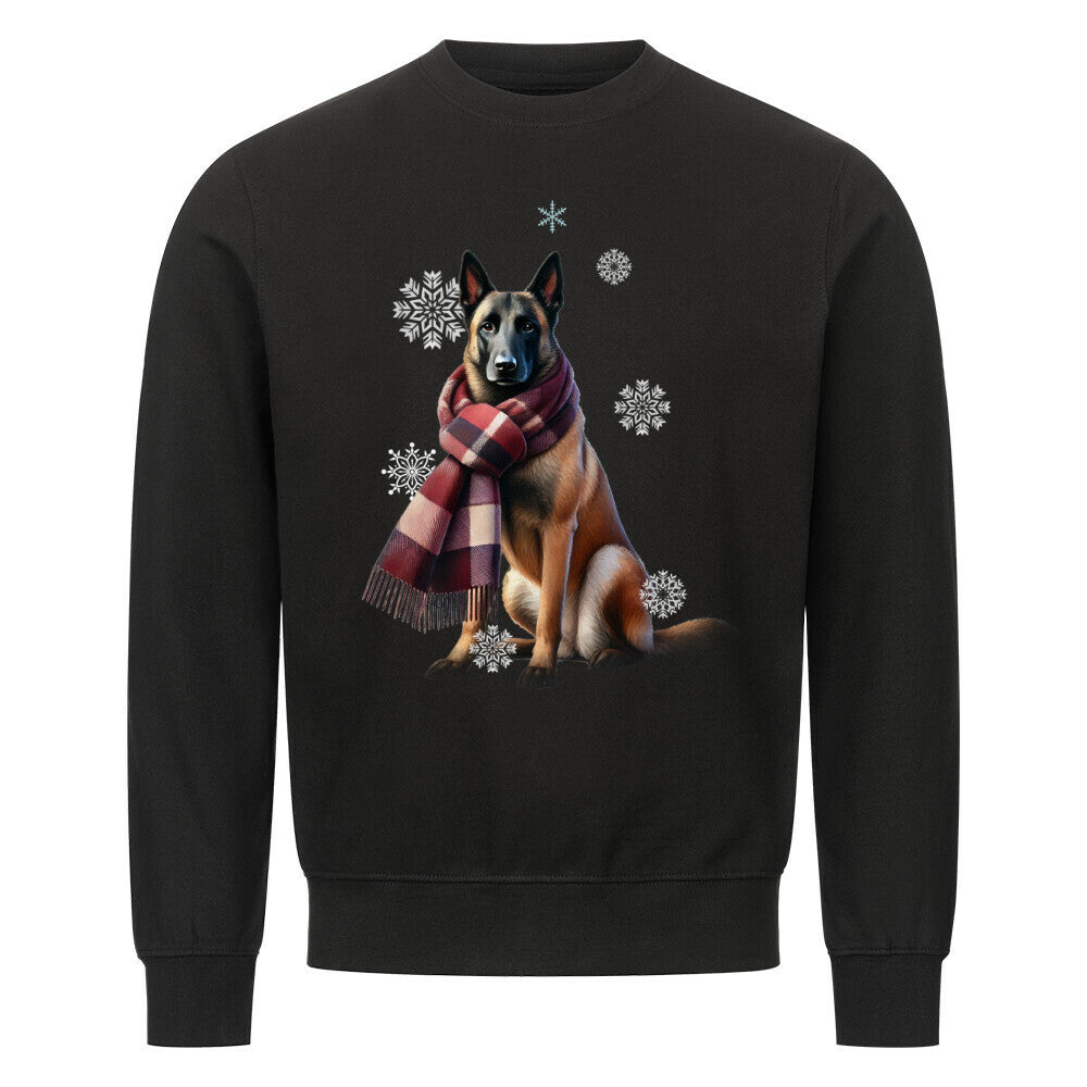 Premium Sweatshirt "Malinois Winter" Schwarz – hunde-shirt.de