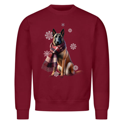 Premium Sweatshirt "Malinois Winter" Burgunder – hunde-shirt.de