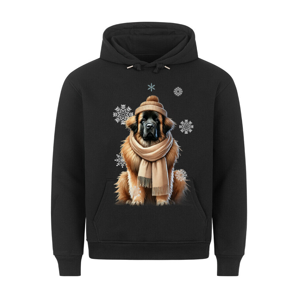 Premium Hoodie "Leonberger Winter" Schwarz – hunde-shirt.de