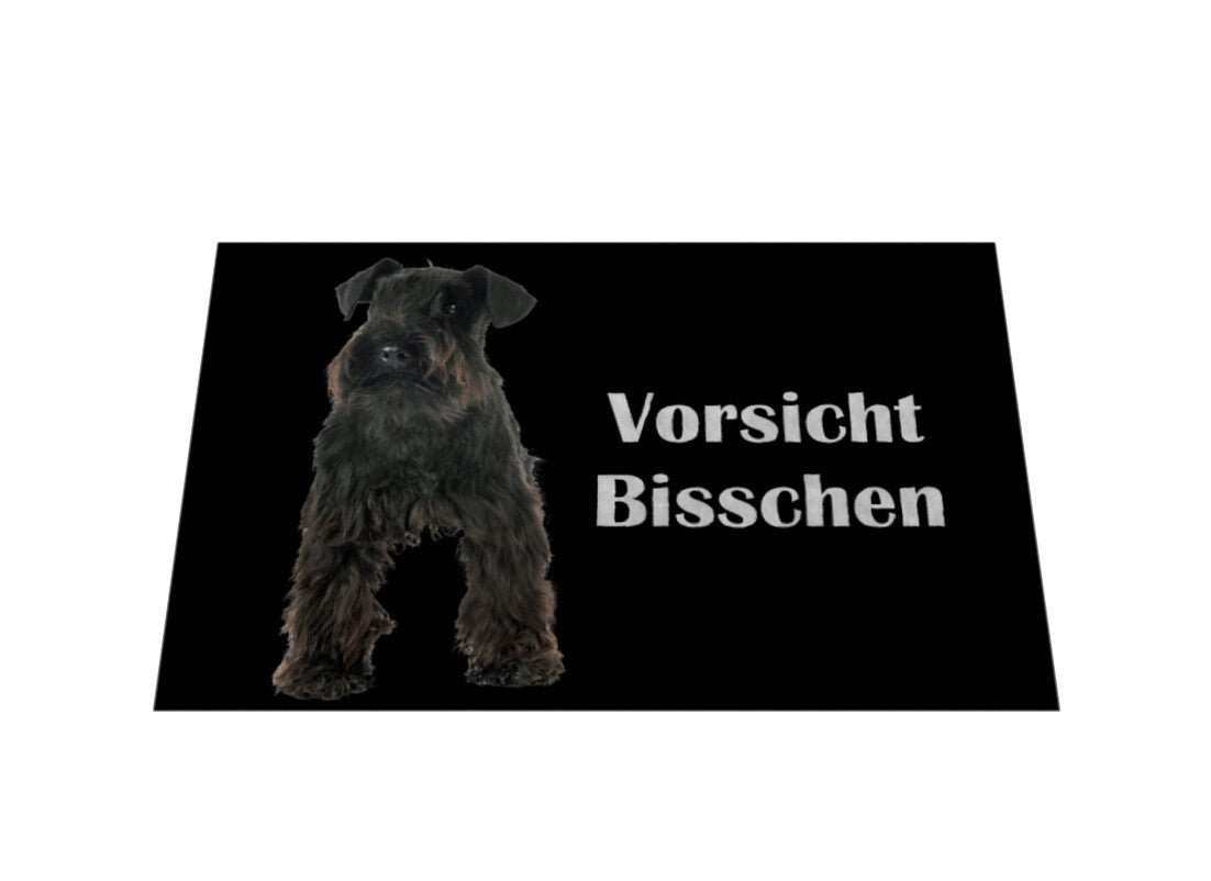 Fußmatte "Zwergschnauzer Vorsicht Bisschen" – hunde-shirt.de