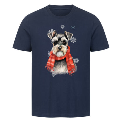 Premium T-Shirt "Zwergschnauzer Winter! French Navy – hunde-shirt.de
