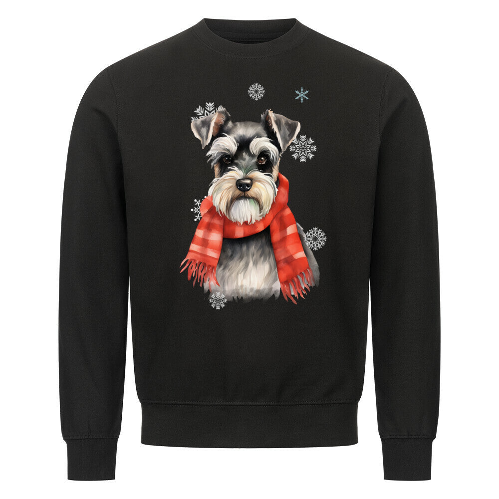 Premium Sweatshirt "Zwergschnauzer Winter" Schwarz – hunde-shirt.de