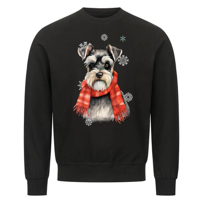 Premium Sweatshirt "Zwergschnauzer Winter" Schwarz – hunde-shirt.de