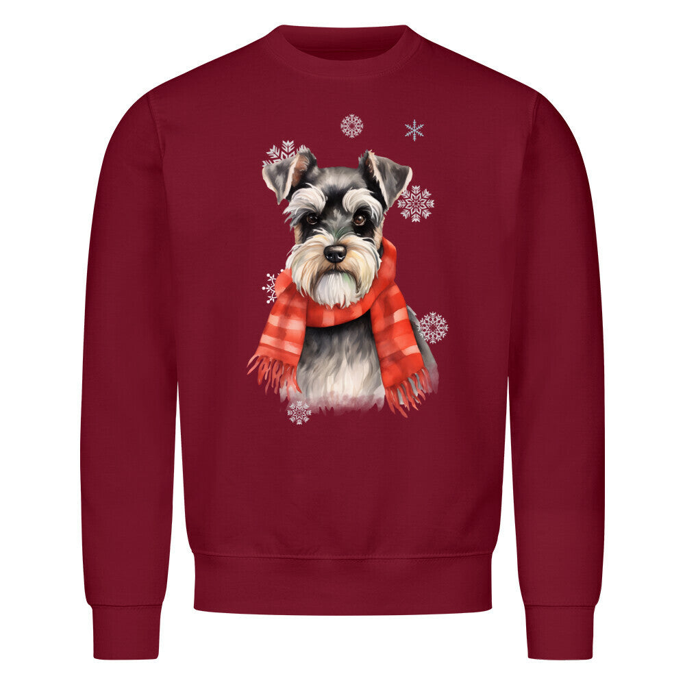 Premium Sweatshirt "Zwergschnauzer Winter" Burgunder – hunde-shirt.de