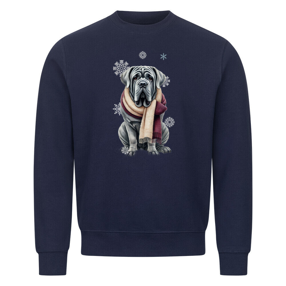 Premium Sweatshirt "Mastino Winter" Navy Blue – hunde-shirt.de