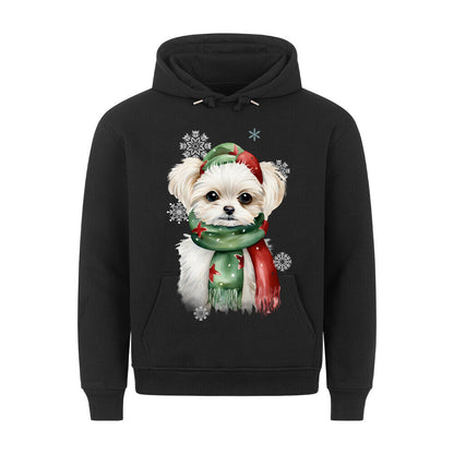 Premium Hoodie "Malteser Winter" Schwarz – hunde-shirt.de