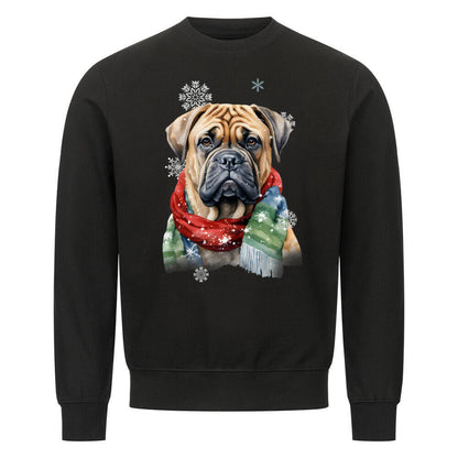 Premium Sweatshirt "English Mastiff Winter" Schwarz – hunde-shirt.de