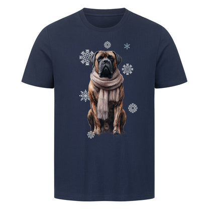 Premium T-Shirt "Bullmastiff Winter" French Navy – hunde-shirt.de