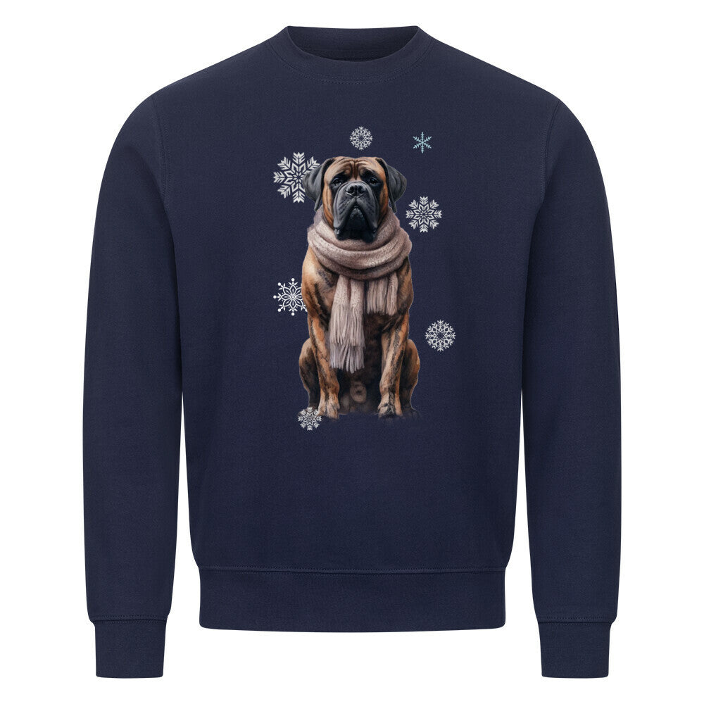 Premium Sweatshirt "Bullmastiff Winter" Navy Blue – hunde-shirt.de