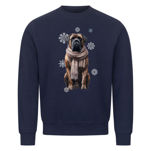 Premium Sweatshirt "Bullmastiff Winter" Navy Blue – hunde-shirt.de