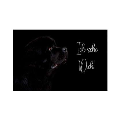 Fußmatte "Neufundländer - Ich sehe Dich" Weiß – hunde-shirt.de