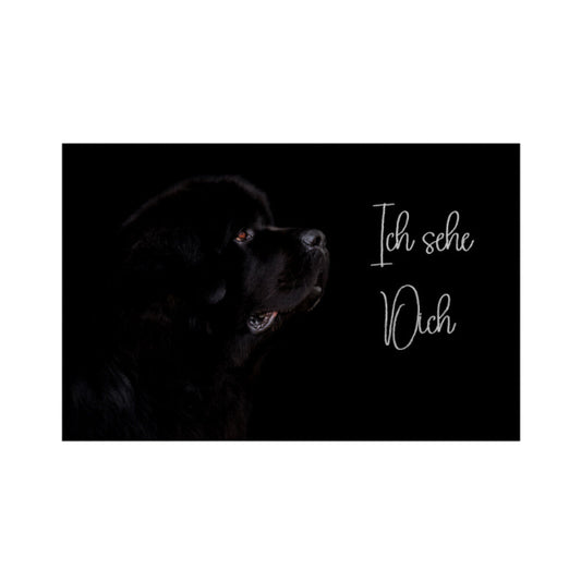 Fußmatte "Neufundländer - Ich sehe Dich" Weiß – hunde-shirt.de